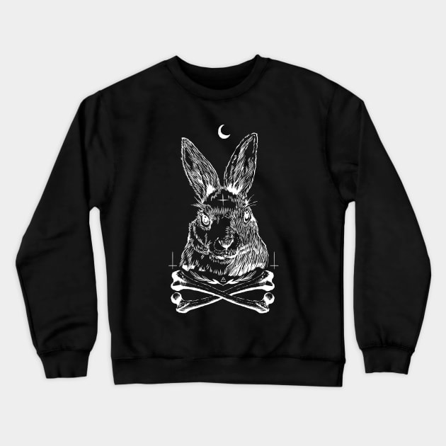 Dark Rabbit Crewneck Sweatshirt by LadyMorgan